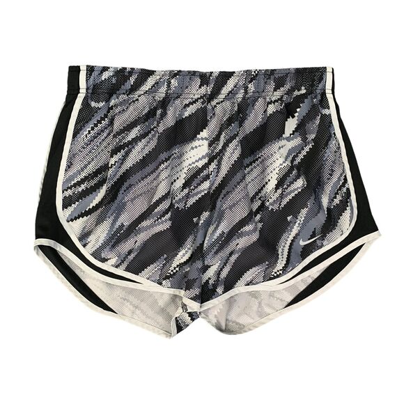 Nike Shorts Women L Large Black White Tempo Running Inner Lined Athletic Pull On - Picture 1 of 11